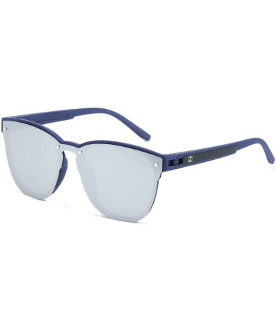 Rimless Rimless Sunglasses One Piece Mirrored Sun Glasses for Men Women - C2 Blue Frame / Silver Mirrored Lens - CA18EZDHZI2 ...