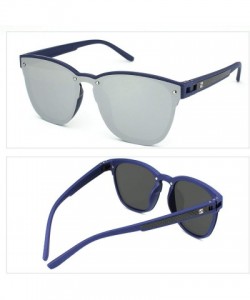 Rimless Rimless Sunglasses One Piece Mirrored Sun Glasses for Men Women - C2 Blue Frame / Silver Mirrored Lens - CA18EZDHZI2 ...