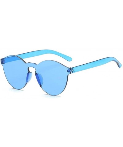 Rimless Summer Women Rimless Sunglasses Transparent Shades Sun Glasses Female Cool Candy Color UV400 Eyewear - Clear - CO18T9...