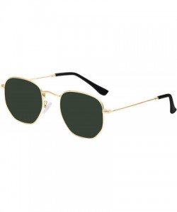 Round Small Round Polarized Sunglasses Women and Men Vintage Hexagon Square Sun glasses UV400 Protection - CX197CSHU7T $40.72