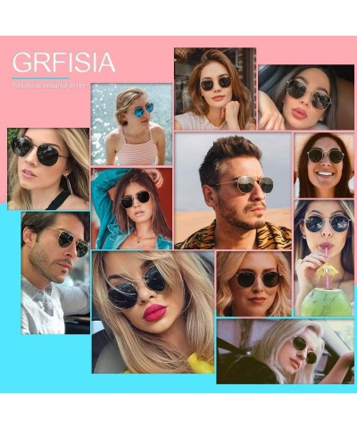 Round Small Round Polarized Sunglasses Women and Men Vintage Hexagon Square Sun glasses UV400 Protection - CX197CSHU7T $40.72