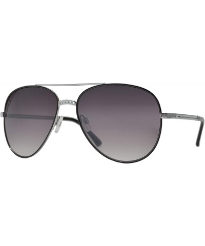 Aviator Fashion Chain Link Design Aviator Sunglasses for Women UV Protection - Black + Gradient - C1196WREURS $26.37