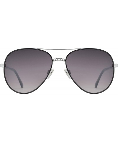 Aviator Fashion Chain Link Design Aviator Sunglasses for Women UV Protection - Black + Gradient - C1196WREURS $13.71