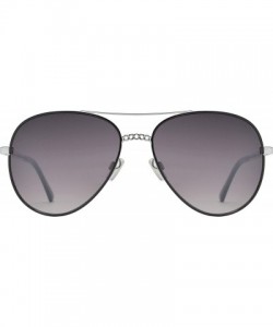 Aviator Fashion Chain Link Design Aviator Sunglasses for Women UV Protection - Black + Gradient - C1196WREURS $13.71