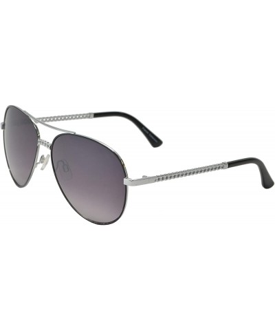 Aviator Fashion Chain Link Design Aviator Sunglasses for Women UV Protection - Black + Gradient - C1196WREURS $13.71