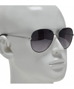 Aviator Fashion Chain Link Design Aviator Sunglasses for Women UV Protection - Black + Gradient - C1196WREURS $13.71