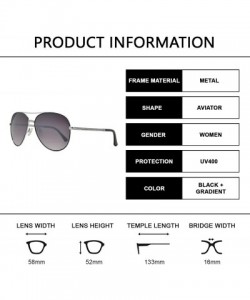 Aviator Fashion Chain Link Design Aviator Sunglasses for Women UV Protection - Black + Gradient - C1196WREURS $13.71