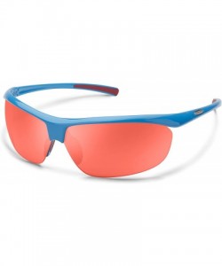 Sport Zephyr Polarized Sunglasses - Blue Frame/Red Mirror Polycarbonate Lens - CM12OBJGPUB $40.14