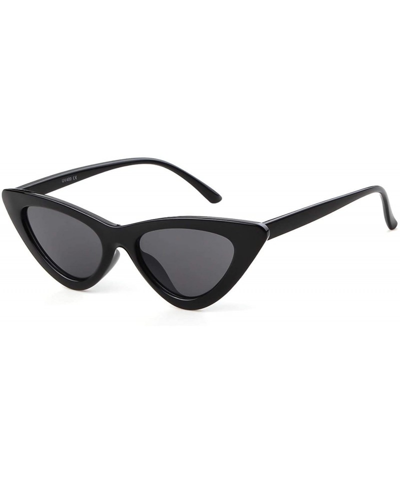 Cat Eye Cat Eye Sunglasses for Women VintageRetro Style Plastic Frame UV 400 Protection - Black Lens/Black Frame - CL18S5TKWY...