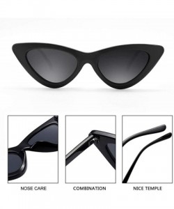 Cat Eye Cat Eye Sunglasses for Women VintageRetro Style Plastic Frame UV 400 Protection - Black Lens/Black Frame - CL18S5TKWY...