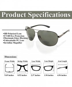 Aviator Aviator Polarized Bifocal Sunglasses Sun Readers Bi Focal Reading Glasses - Gunmetal Black - C5182W5MAM5 $42.84