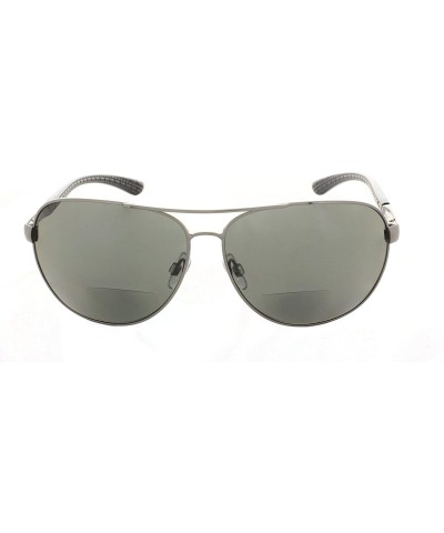 Aviator Aviator Polarized Bifocal Sunglasses Sun Readers Bi Focal Reading Glasses - Gunmetal Black - C5182W5MAM5 $42.84