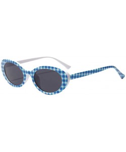 Goggle Retro Sunglasses Female Thick Frame Printed Clout Goggles Eyewear - Plaid - CR199AZIHWQ $12.23