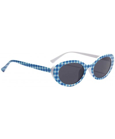 Goggle Retro Sunglasses Female Thick Frame Printed Clout Goggles Eyewear - Plaid - CR199AZIHWQ $12.23