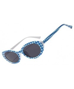 Goggle Retro Sunglasses Female Thick Frame Printed Clout Goggles Eyewear - Plaid - CR199AZIHWQ $12.23