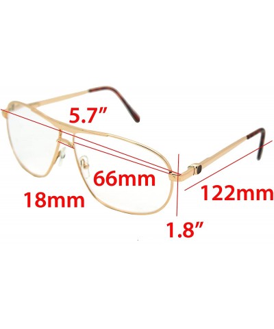 Aviator Vintage Classic Aviator Metal Reading Glasses - Gold / Clear Reading Glasses Rj8026 - CE12H48YWV5 $20.16