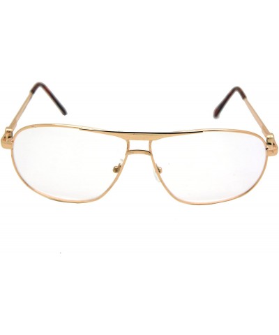 Aviator Vintage Classic Aviator Metal Reading Glasses - Gold / Clear Reading Glasses Rj8026 - CE12H48YWV5 $20.16