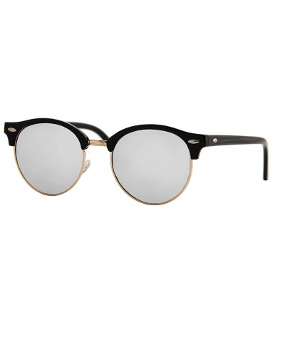 Sport Classic Sunglasses Vintage Durable Fashion Inspired Semi-Rimless Round Frame Mirror Stylish Trendy - CG18G8IOTN5 $19.67