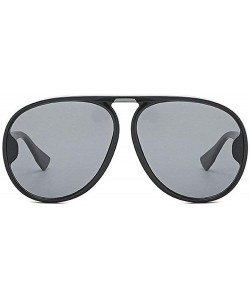 Oversized New retro big box fashion frog mirror unisex trend luxury brand designer sunglasses UV400 - Black - CF18M90EMOY $8.89