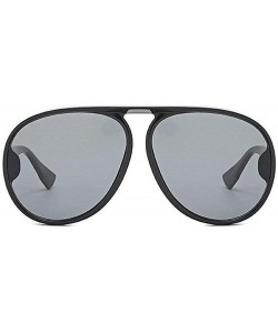 Oversized New retro big box fashion frog mirror unisex trend luxury brand designer sunglasses UV400 - Black - CF18M90EMOY $8.89