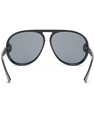 Oversized New retro big box fashion frog mirror unisex trend luxury brand designer sunglasses UV400 - Black - CF18M90EMOY $8.89