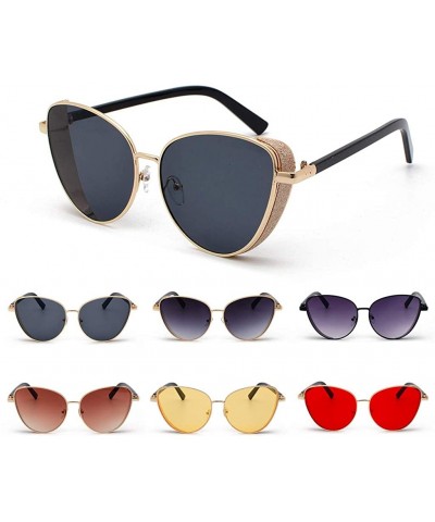 Butterfly Polarized Sunglasses for Women Vintage Big Frame Sun Glasses Ladies Shades Round Retro Plastic Frame Sunglasses - C...