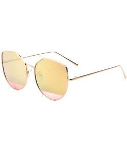 Cat Eye Cairo Bottom Lens Color Accent Geometric Cat Eye Sunglasses - Amber Pink - CI1907YIWYG $16.62