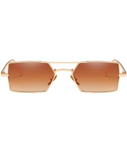Square UV Sunglasses - Women Men Four Square Metal Frame Shades Sunglasses Integrated UV Glasses (C) - C - CG18DSAGWX9 $8.37