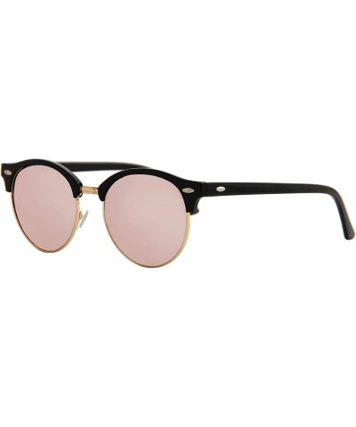 Sport Classic Sunglasses Vintage Durable Fashion Inspired Semi-Rimless Round Frame Mirror Stylish Trendy - CP18G8RCI63 $21.48