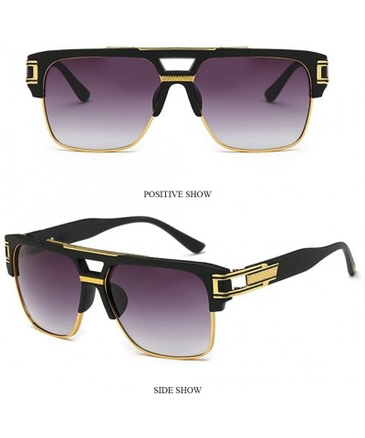 Square Square Semi Rimless UV400 Shades Full Glare Eye Protect Unisex Sunglasses - Grey - CF18CXD5OZE $16.72