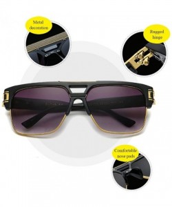 Square Square Semi Rimless UV400 Shades Full Glare Eye Protect Unisex Sunglasses - Grey - CF18CXD5OZE $16.72