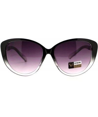 Oversized Oversized Butterfly Cateye Sunglasses Womens Designer Fashion Shades - Black Clear - CI1804DH2C8 $10.27