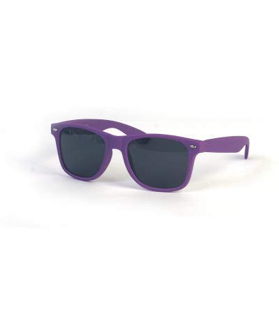 Wayfarer Wayfarer Rubber Coated Soft Feel Spring Hinge Sunglasses P714 - Matt Purple - CQ11BRZ6ZOJ $12.97