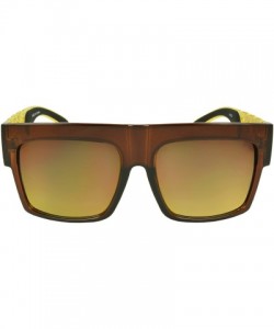 Square Chunky Crystal Square Fashion Retro Sunglasses Shades - Brown - C411JRVUF0Z $11.00