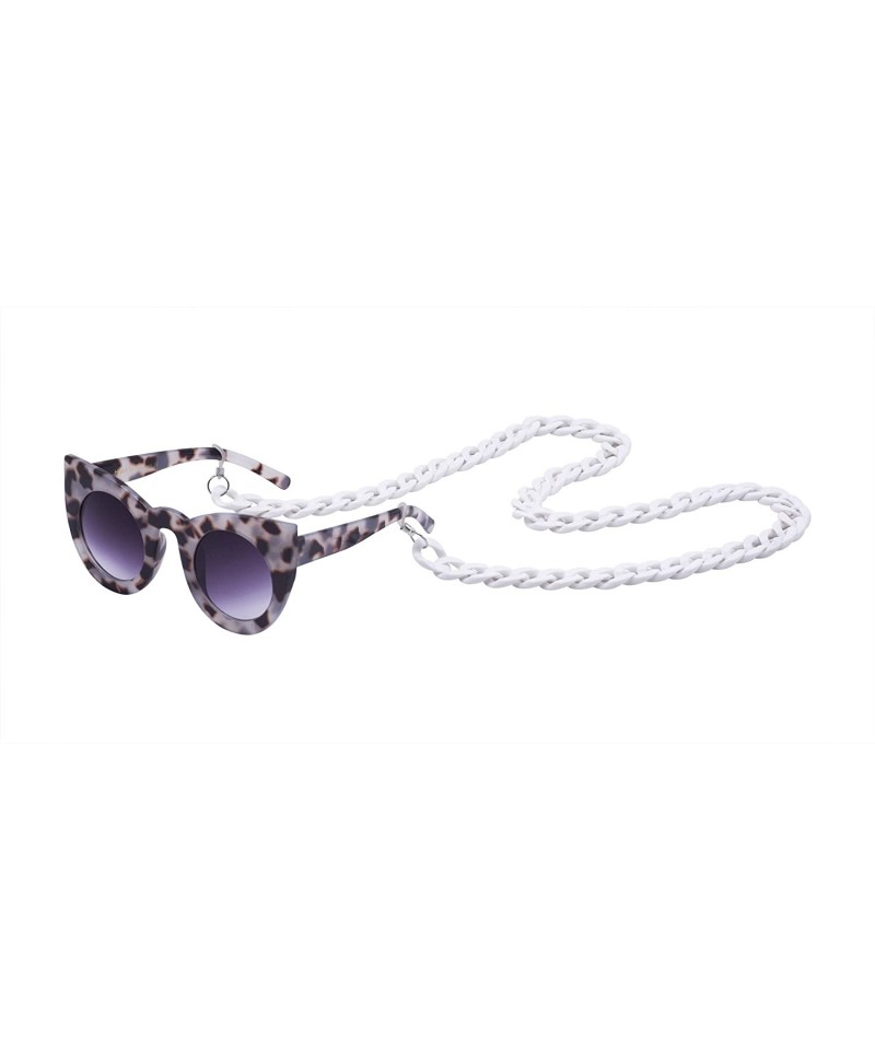 Oval Fashion Retro Party Cat Eye Style Women's Oversized Sunglasses Eyewear With Chain - Style a 6 - CT18ERKELSE $12.29