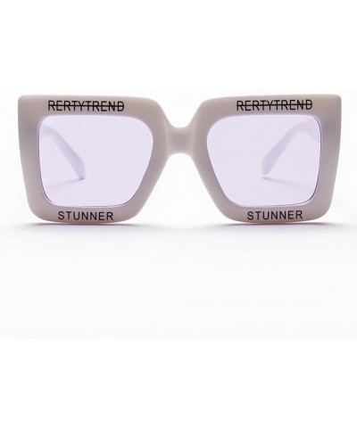 Goggle Fashion Women Big Box Frame Frame Shades Sunglasses Integrated UV Goggles Dark Glasses - Purple - CN18D4E5HXL $12.63