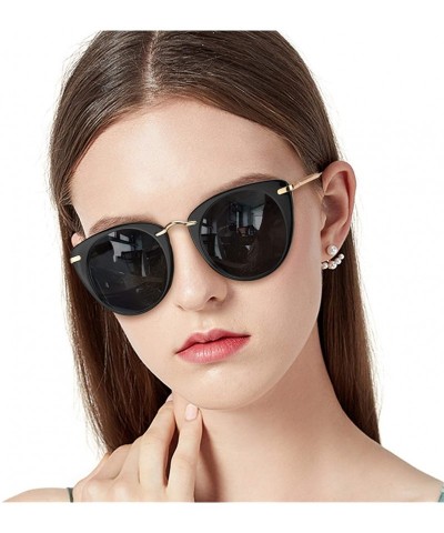 Cat Eye Retro Cat Eye Polarized Sunglasses for Women Vintage Fashion Sun Glasses 100% UV Protection - C318XZXMUE6 $17.94