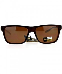 Rectangular Luxury Metal Arm Narrow Rectangular Mens Sunglasses - All Brown - C112IVI5EIH $12.80