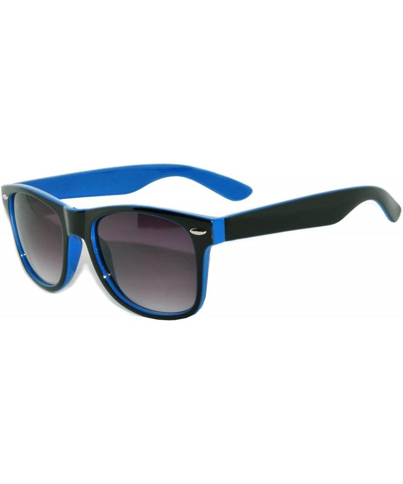 Wayfarer Men Women Retro Vintage Two Tone Frame Smoke Lens Sunglasses UVB UVA protection - Blue - CO11PLFAV31 $16.65