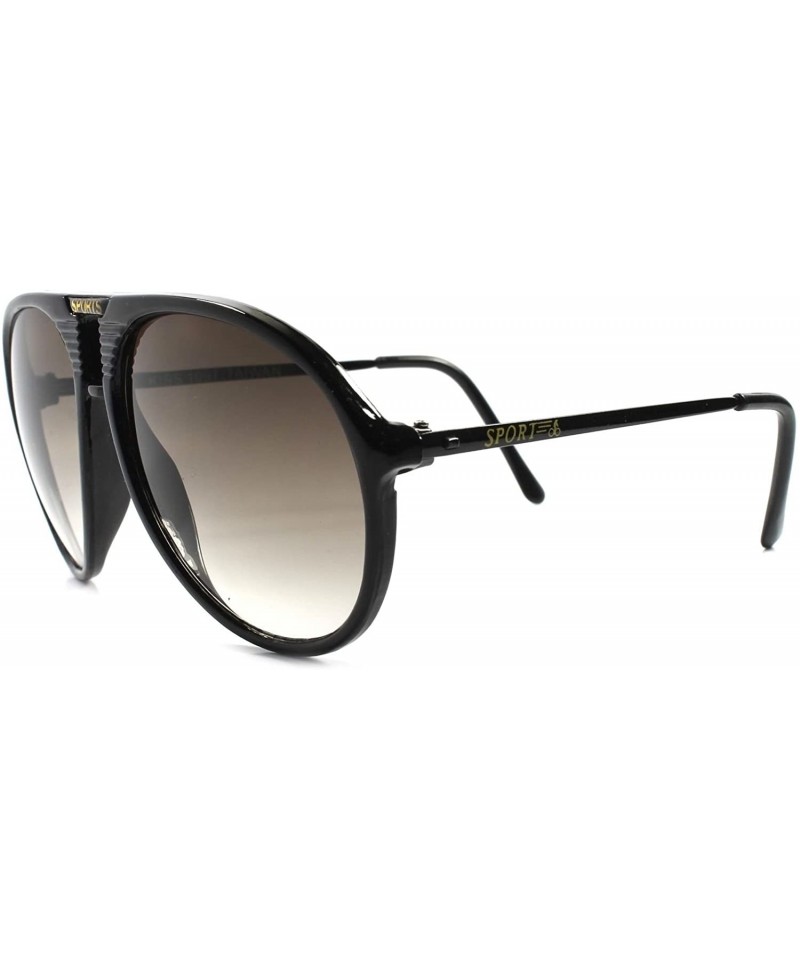 Aviator Classic 80s 90s Vintage Air Force Style Turbo Oversized Matte Sunglasses - Black - CH18932CZEL $14.86