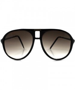 Aviator Classic 80s 90s Vintage Air Force Style Turbo Oversized Matte Sunglasses - Black - CH18932CZEL $14.86