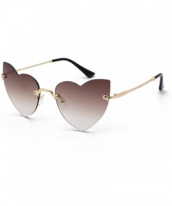 Oversized Polarized Protection Sunglasses Rimless Sunglass - Coffee - CN1902Q04S4 $12.92