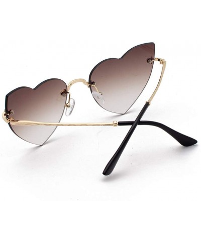 Oversized Polarized Protection Sunglasses Rimless Sunglass - Coffee - CN1902Q04S4 $22.61