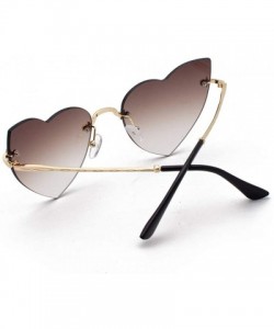 Oversized Polarized Protection Sunglasses Rimless Sunglass - Coffee - CN1902Q04S4 $22.61