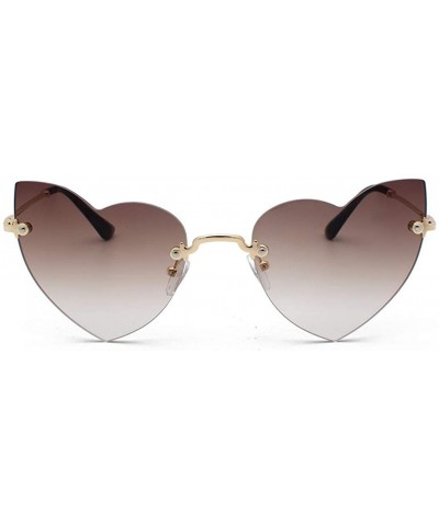 Oversized Polarized Protection Sunglasses Rimless Sunglass - Coffee - CN1902Q04S4 $22.61