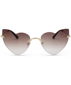 Oversized Polarized Protection Sunglasses Rimless Sunglass - Coffee - CN1902Q04S4 $22.61