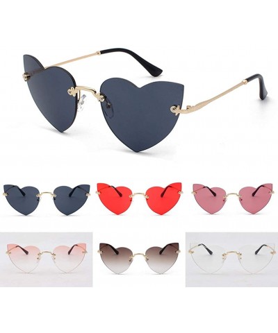 Oversized Polarized Protection Sunglasses Rimless Sunglass - Coffee - CN1902Q04S4 $12.92