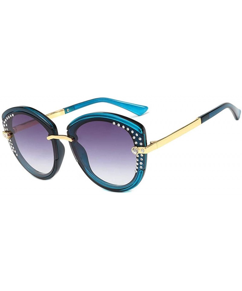 Aviator Fashion classic sunglasses - sunglasses women's anti-UV diamond sunglasses - G - CG18RU09WDQ $32.47