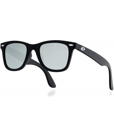 Sport Italy Made HD Corning Glass Lens Sunglasses Polarized Unisex - Black Rubber/Sliver Mirrored - CW194YMY972 $34.18