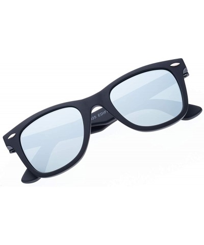 Sport Italy Made HD Corning Glass Lens Sunglasses Polarized Unisex - Black Rubber/Sliver Mirrored - CW194YMY972 $34.18